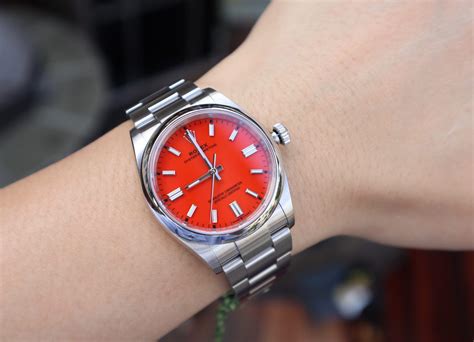 rolex op 36 coral red|Rolex oyster perpetual colorful dials.